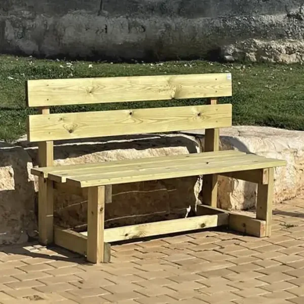 ספסל עץ לגינה דגם - זמן נוחות