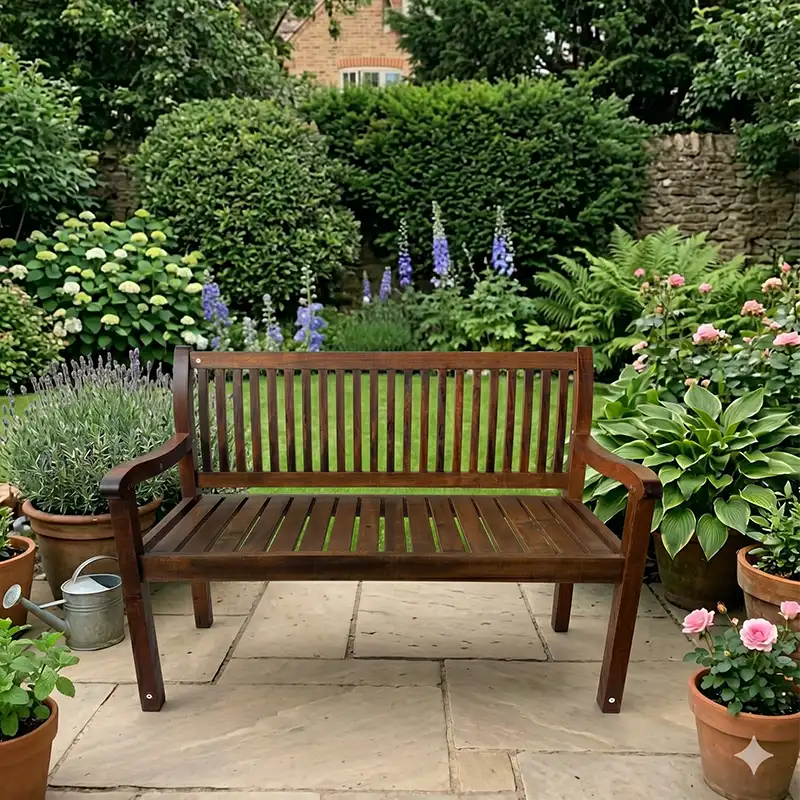 ספסל גינה עץ איכותי - שלווה כהה