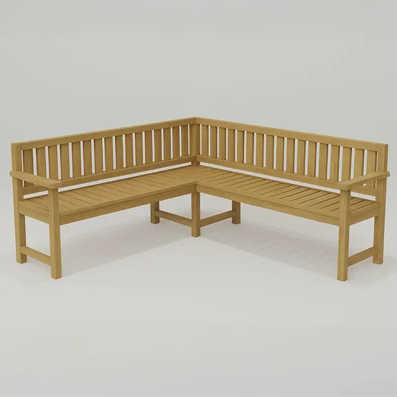 ספסל עץ פינתי לגינה